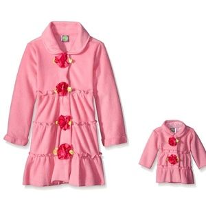 NWT DOLLIE & ME TIERED FLEECE COAT